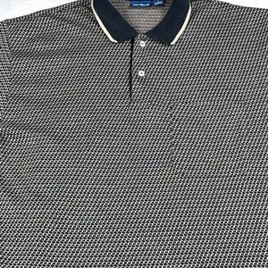 Vintage Par Four Brown and White Patterned Polo Golf Shirt Large